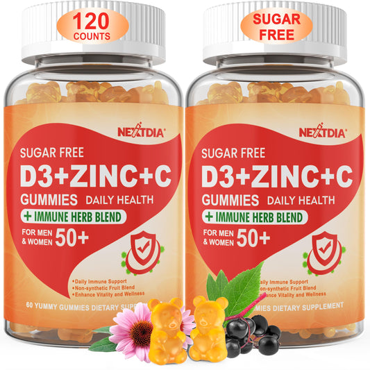Frasco gominolas vitamina c d3 zinc nextdia sabor durazno natural