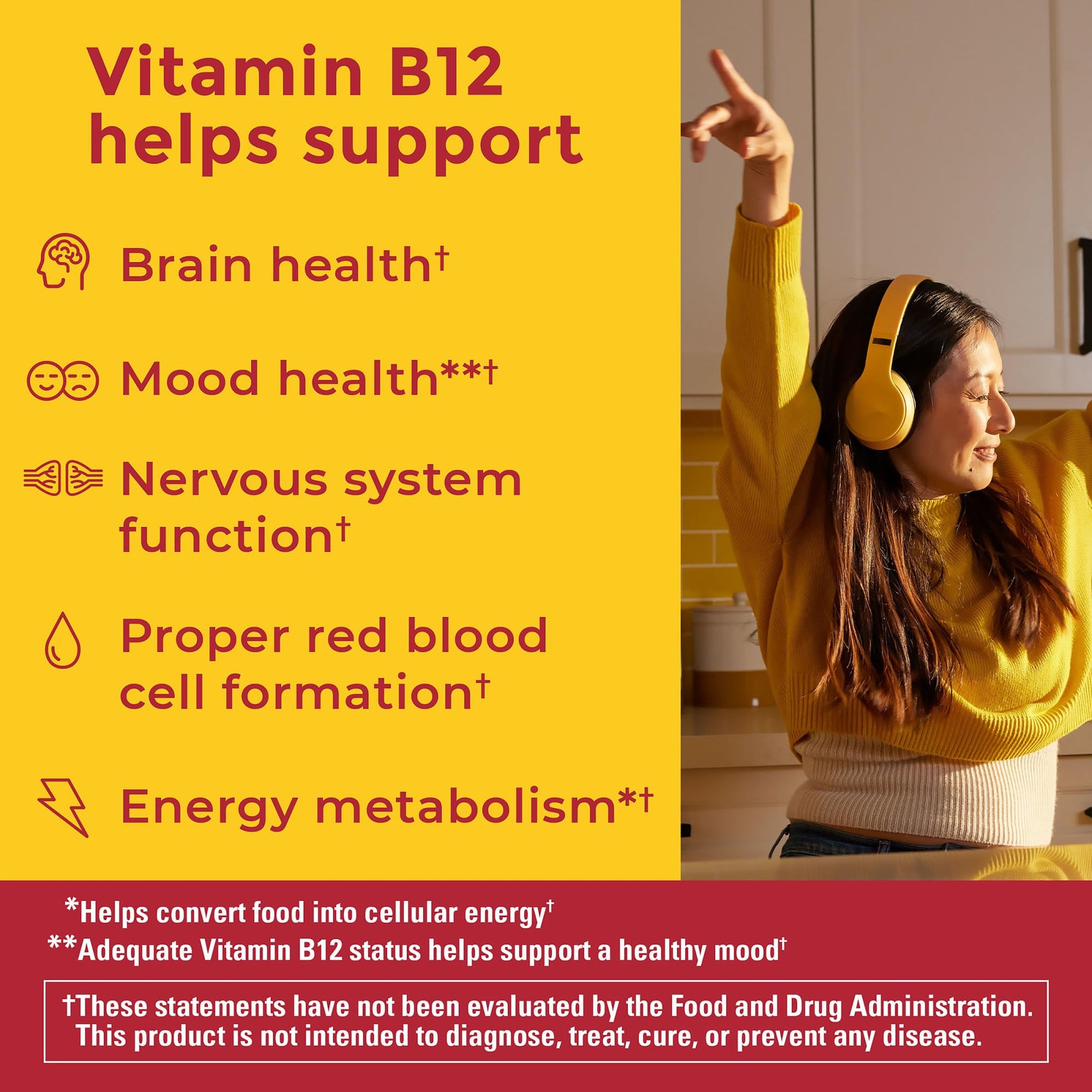 Frasco gomitas B12 sin azúcar Nature Made 110 ct para energía