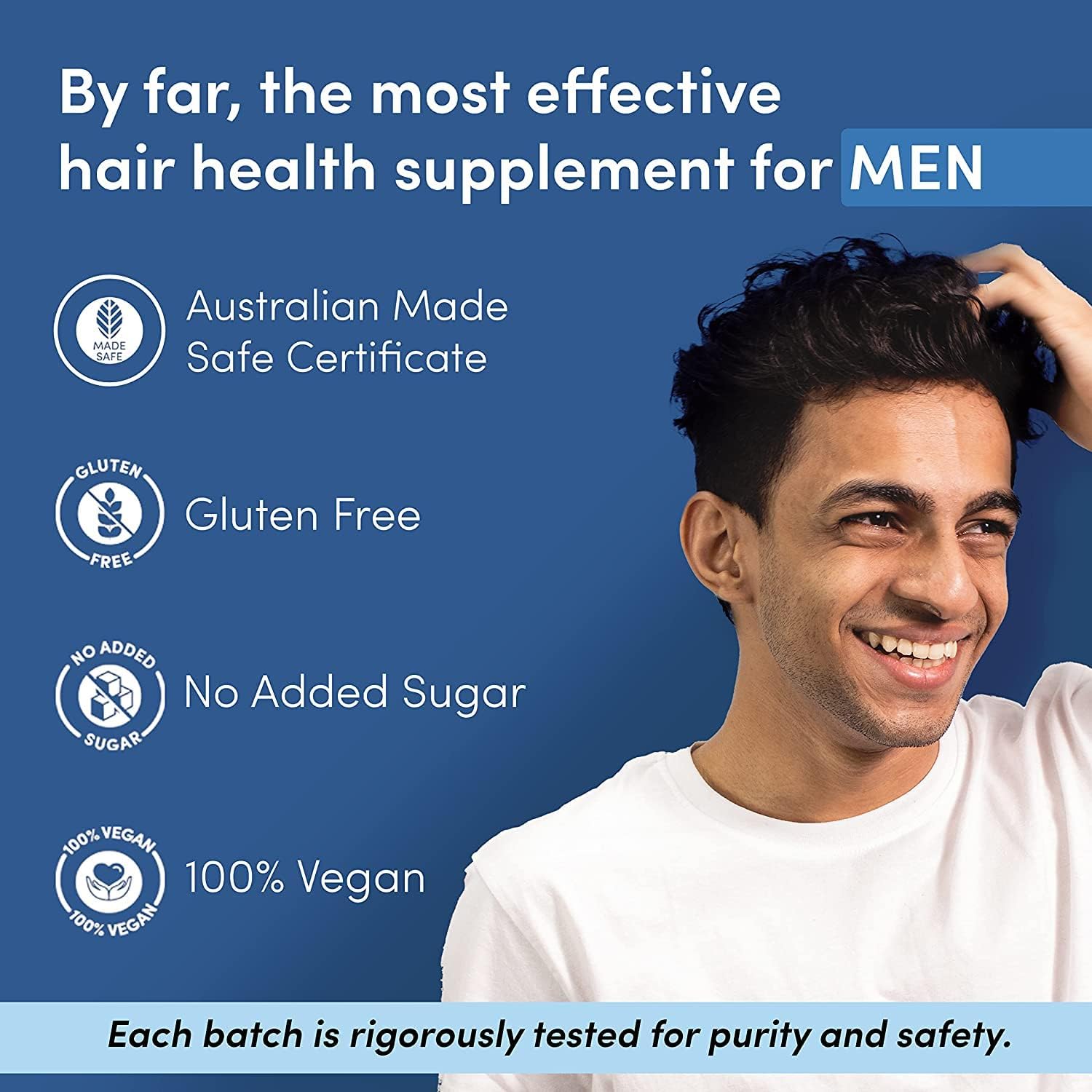 Frasco gomitas biotina Man Matters para cabello sano y fuerte
