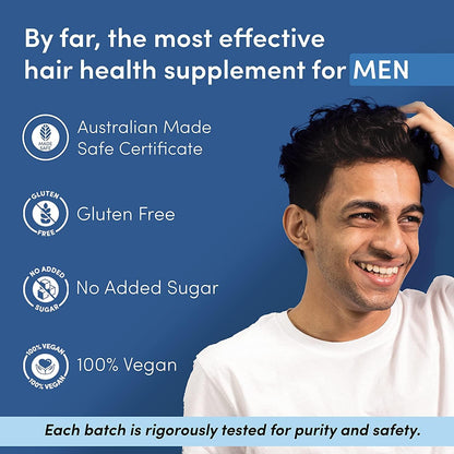 Frasco gomitas biotina Man Matters para cabello sano y fuerte