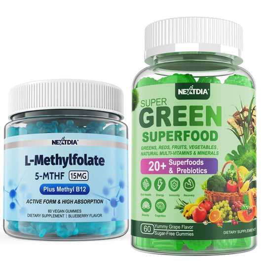 Frasco gomitas L-Metilfolato 15 mg Super Greens Nextdia