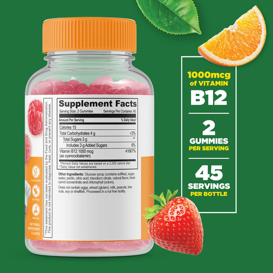 Frasco gomitas Lifeable vitamina b12 calcio vitamina d sin gluten