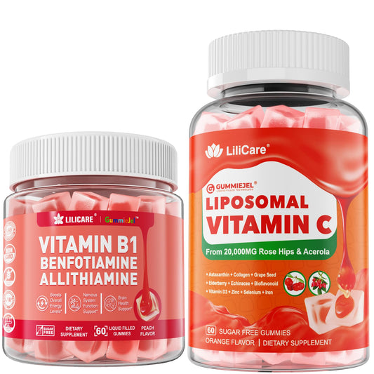 Frasco gomitas liposomales Vitamina C y B1 LILICARE