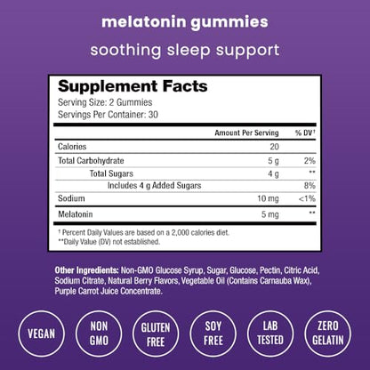 Frasco de gomitas melatonina NutraChamps para sueño
