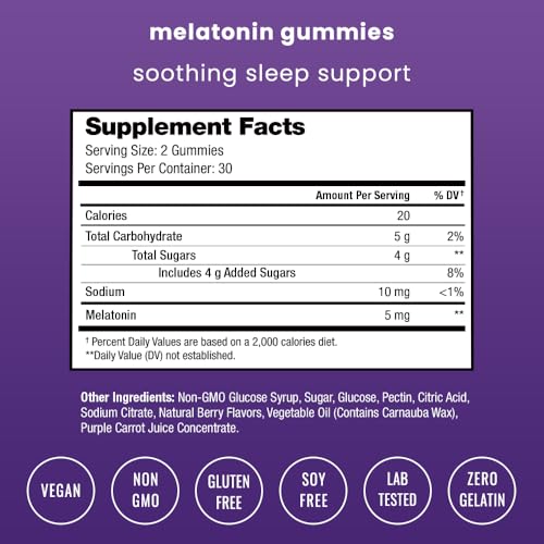 Frasco de gomitas melatonina NutraChamps para sueño