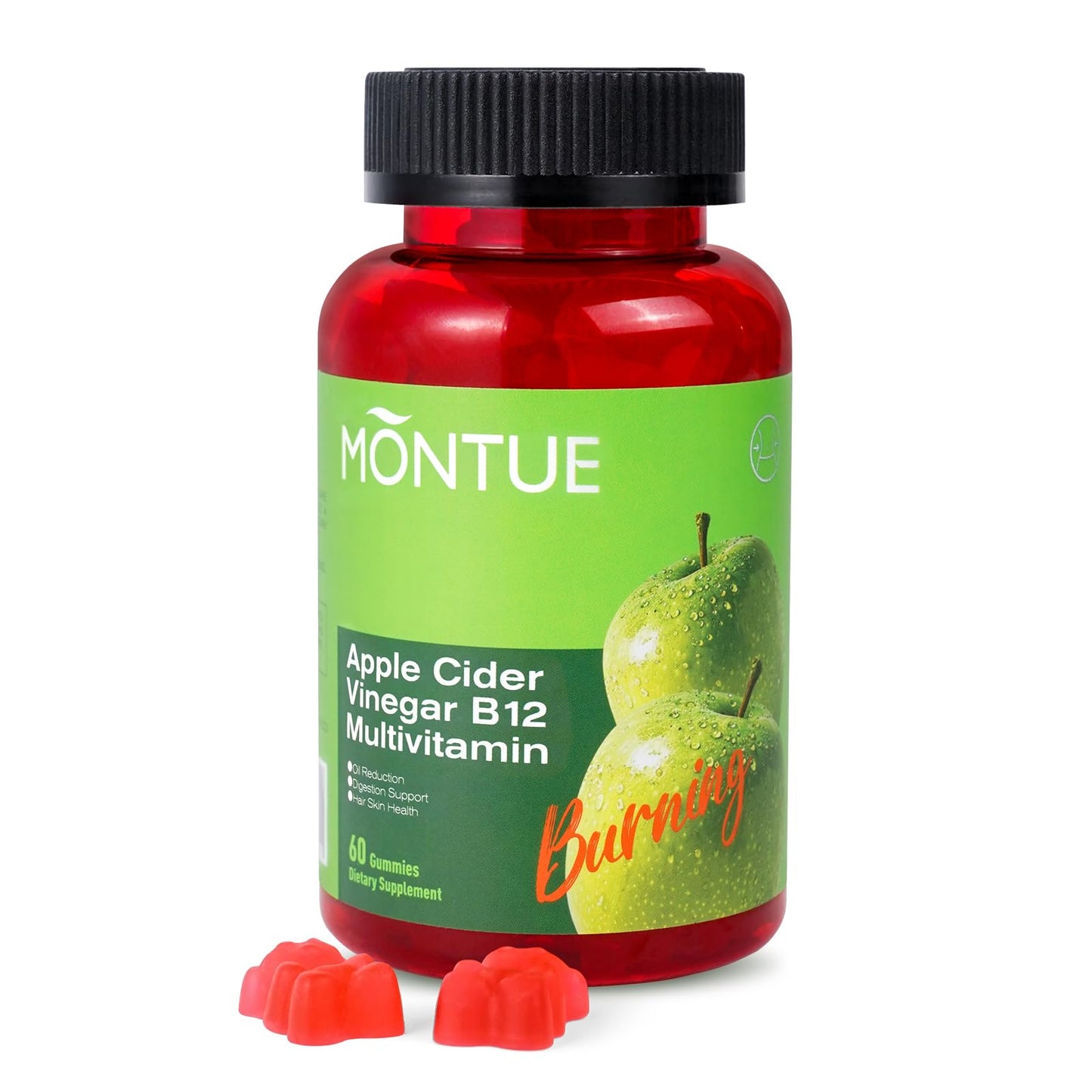 Frasco de gomitas Montue vinagre de manzana B12.