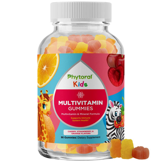 Frasco de gomitas multivitamínicas Phytoral para niños