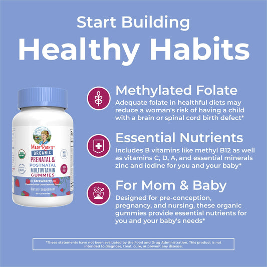 Frasco gomitas multivitamínicas prenatal y postnatal MaryRuth Orgánicas