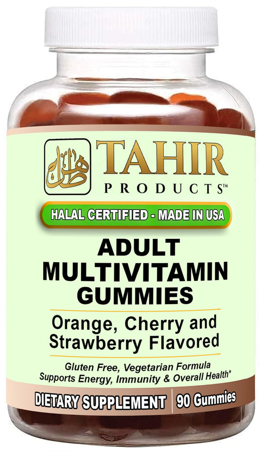 Frasco de gomitas multivitamínicas halal para adultos