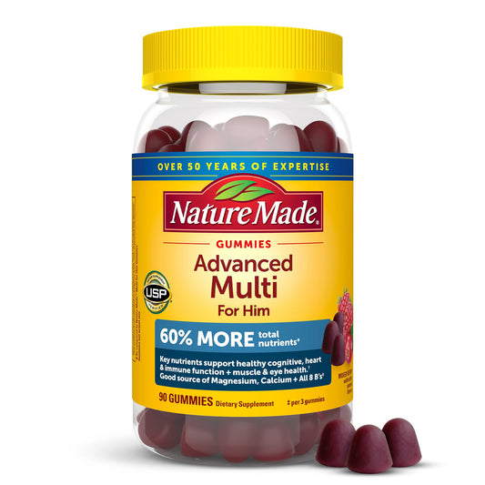 Frasco de gomitas multivitamínicas para hombres, Nature Made