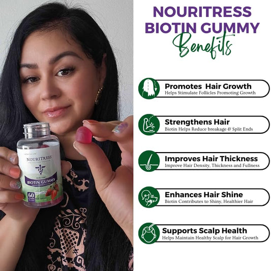 Frasco gomitas NouriTress biotina para cabello sano