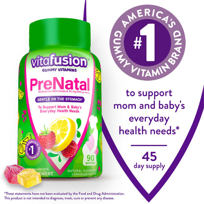 Frasco gomitas Vitafusion prenatales para 45 días