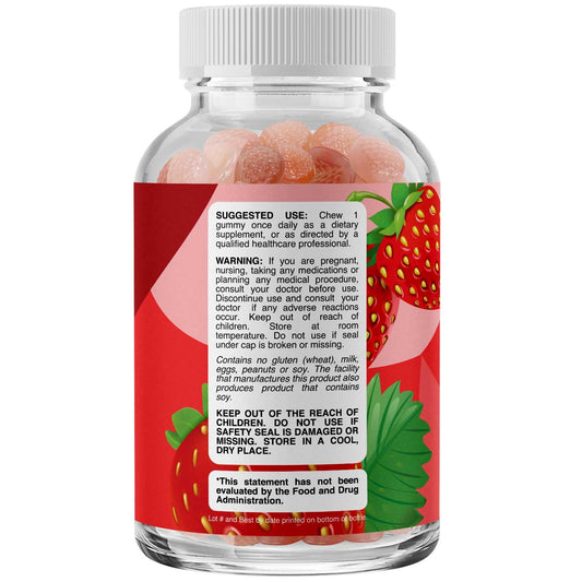 Frasco de gomitas vitamina B complejo para energía y salud nerviosa