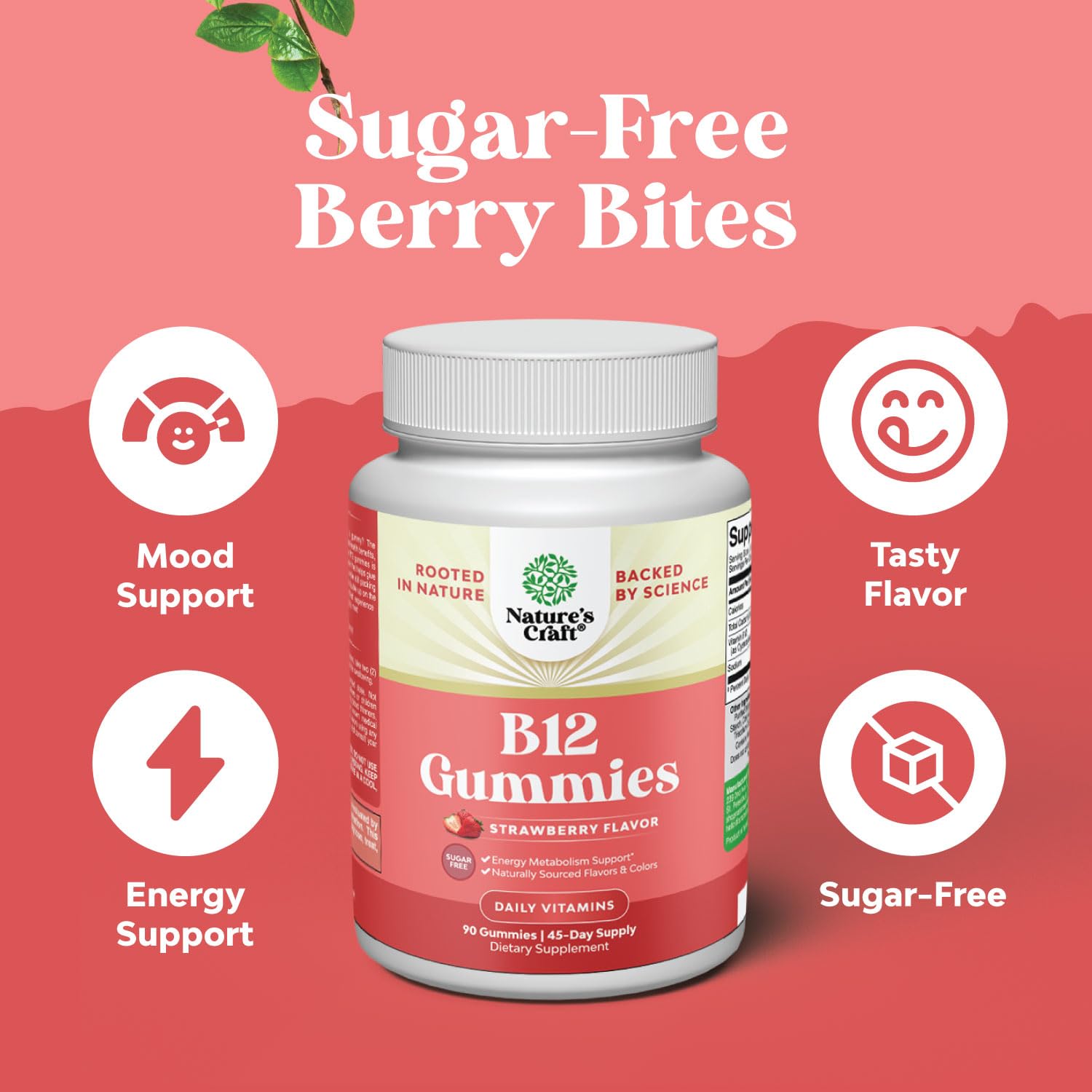 Frasco gomitas vitamina B12 kosher y veganas