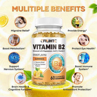 Frasco gomitas vitamina B2 riboflavina 400mg