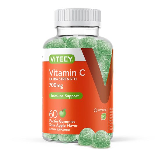 Frasco gomitas vitamina c 700mg sabor manzana Viteey