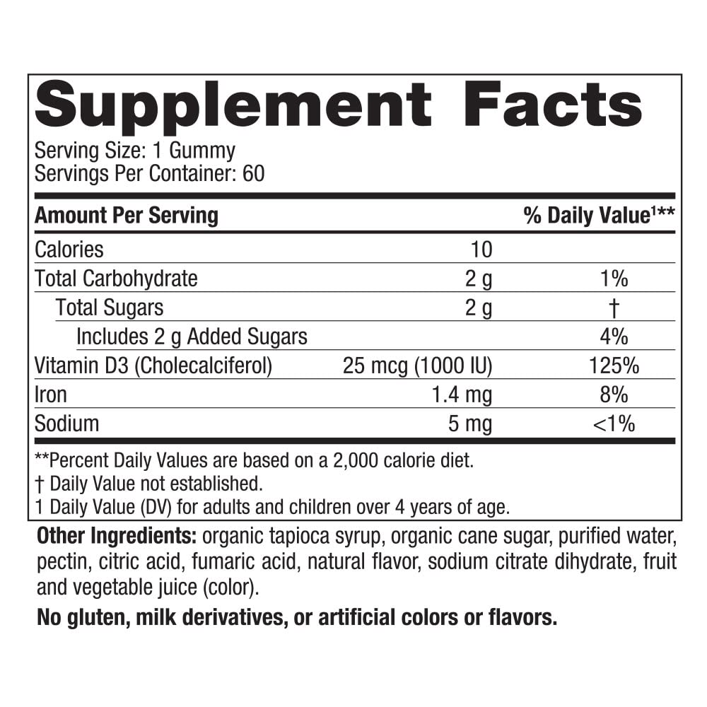 Frasco gomitas vitamina D3 Nordic Naturals 60 piezas