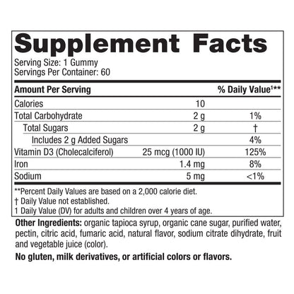 Frasco gomitas vitamina D3 Nordic Naturals 60 piezas