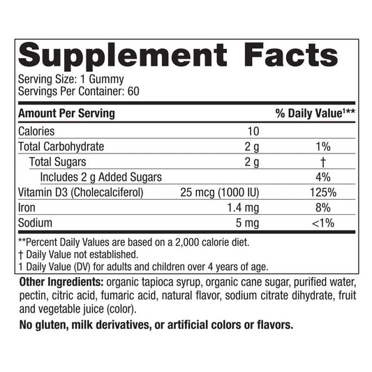 Frasco gomitas vitamina D3 Nordic Naturals 60 piezas