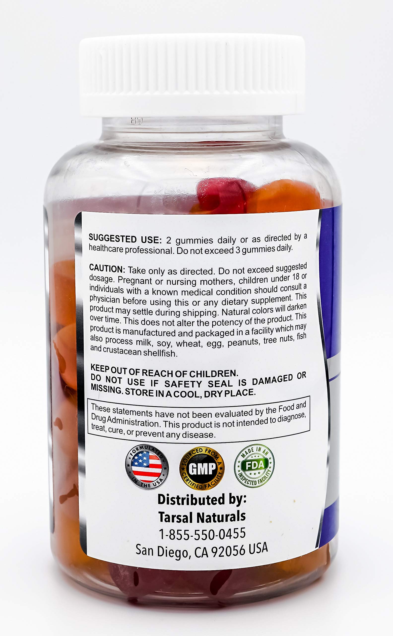Frasco y gomitas vitamina D3 Tarsal Naturals