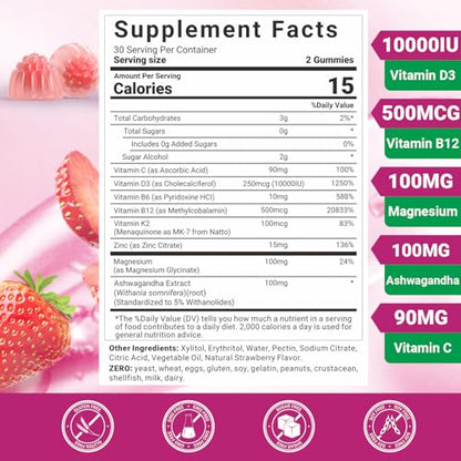 Frasco gomitas Wiszeen vitamina D3 10000 UI y B12 metilada