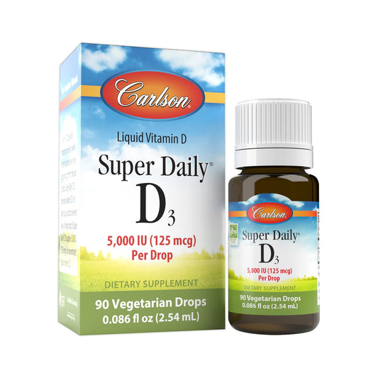 Frasco gotas líquidas Carlson vitamina d3 5000 ui sin sabor