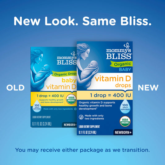 Frasco de gotas orgánicas de vitamina d para bebés Mommy's Bliss