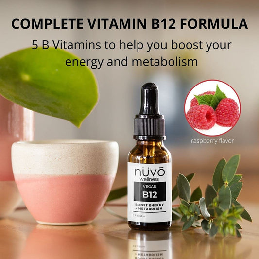 Frasco gotas vitamina B12 NUVO WELLNESS sin azúcar vegano