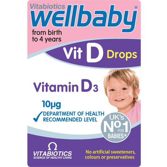 Frasco gotas vitamina d wellbaby de 30 ml para bebés