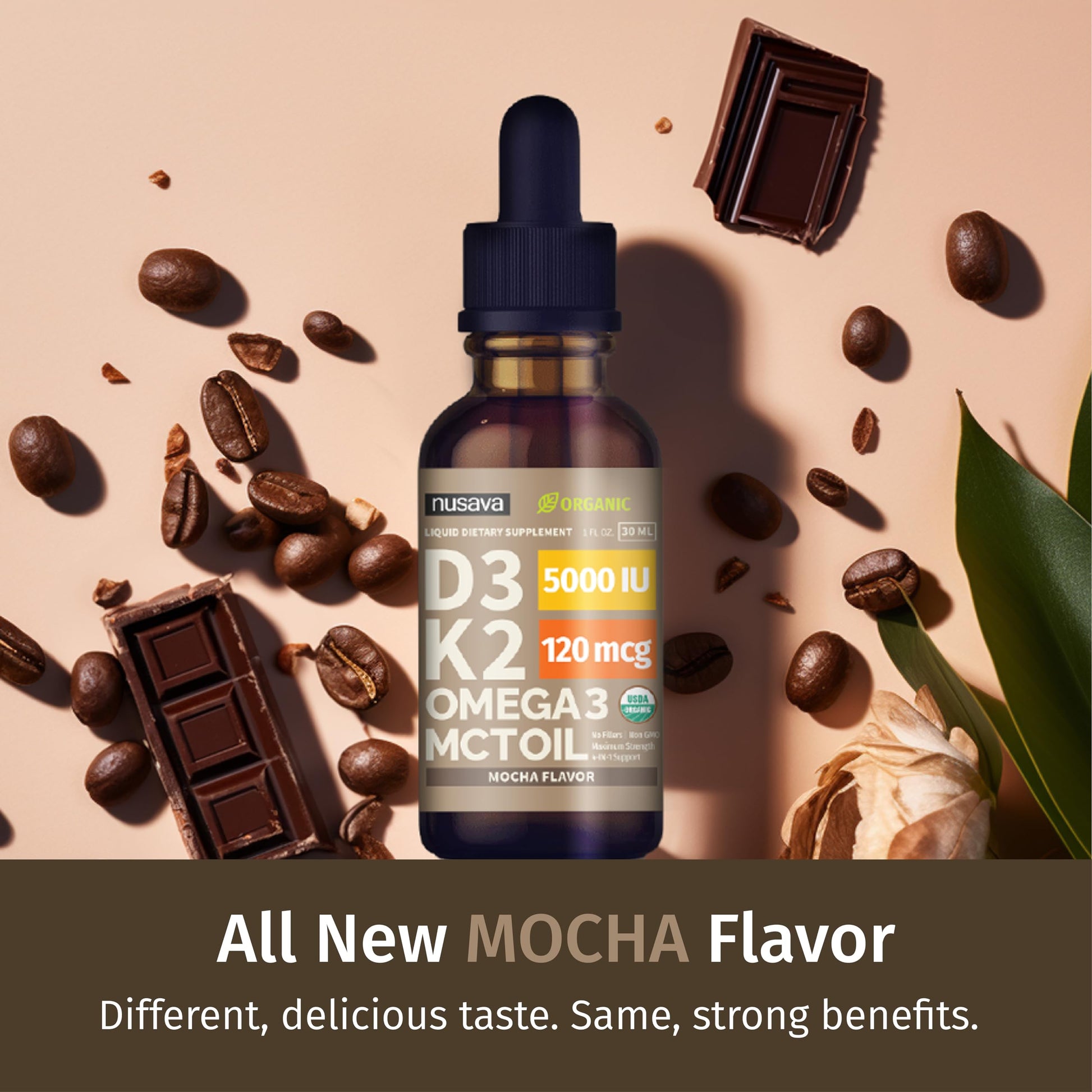 Frasco gotas vitamina d3 k2 mocha 2 pack