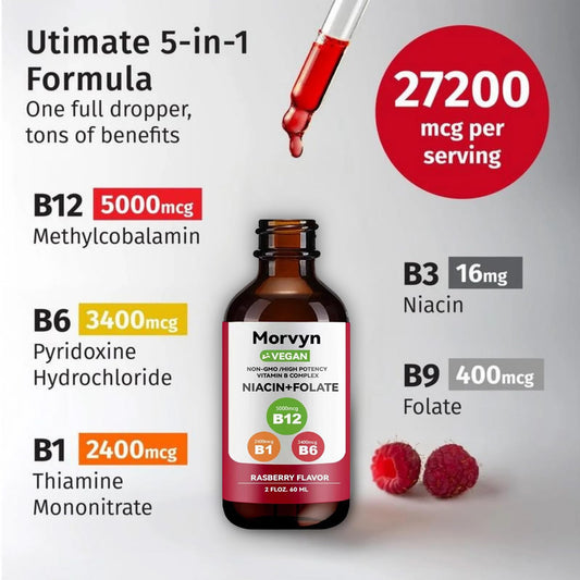 Frasco de gotas vitaminicas Morvyn para salud general