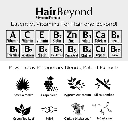 Frasco HairBeyond vitaminas para crecimiento saludable cabello