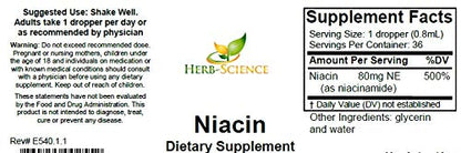 Frasco Herb-Science vitamina B3 gotas líquidas