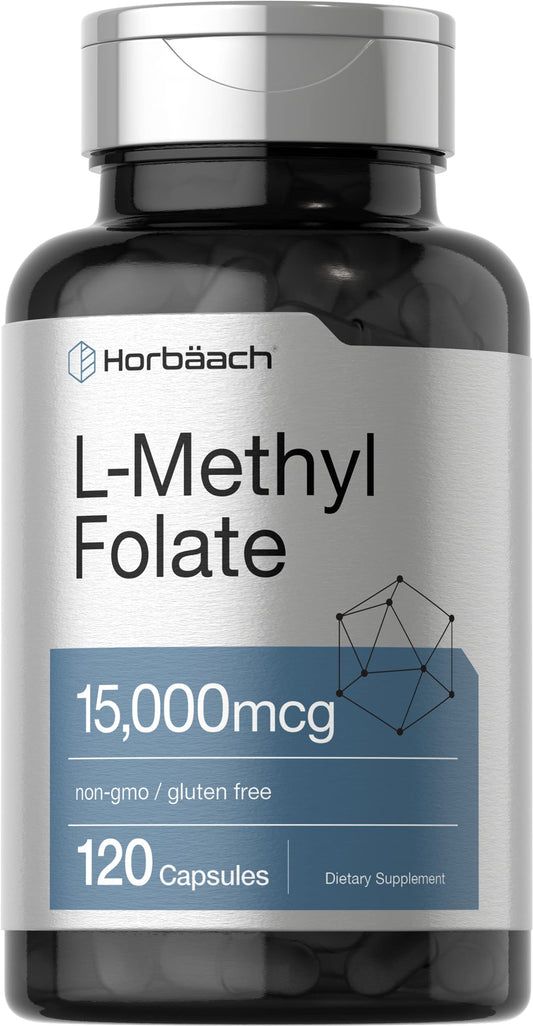 Frasco Horbäach L Metilfolato 15mg 120 cápsulas sin gluten