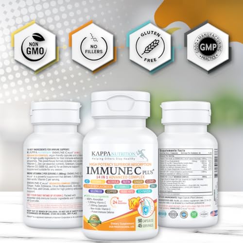 Frasco Immune C Plus Kappa Nutrition con etiquetas