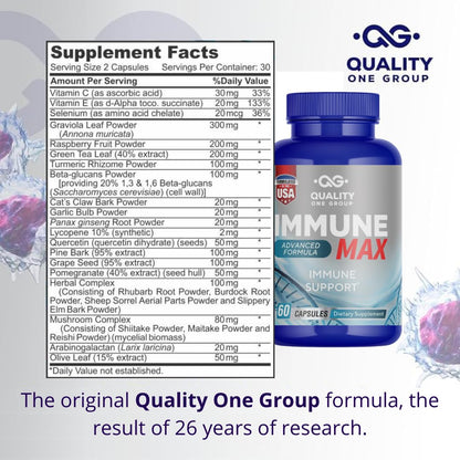 Frasco de Immune Max complejo inmunológico avanzado