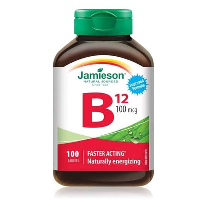 Frasco Jamieson B12 100 mcg metilcobalamina 100 tabletas