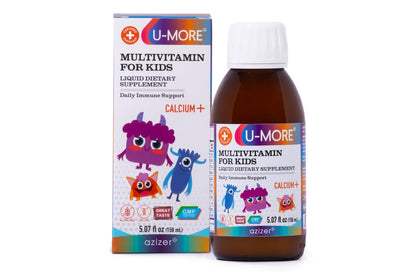 Frasco de jarabe multivitamínico para niños U-MORE 5.07 fl oz