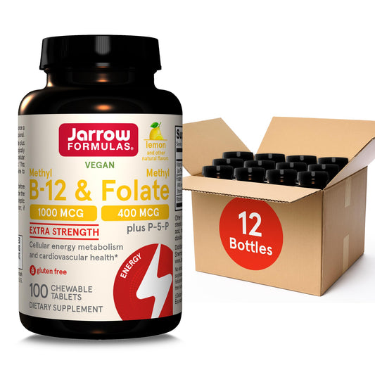 Frasco Jarrow Formulas Metil B-12 1000 mcg y Metil Folato 400 mcg