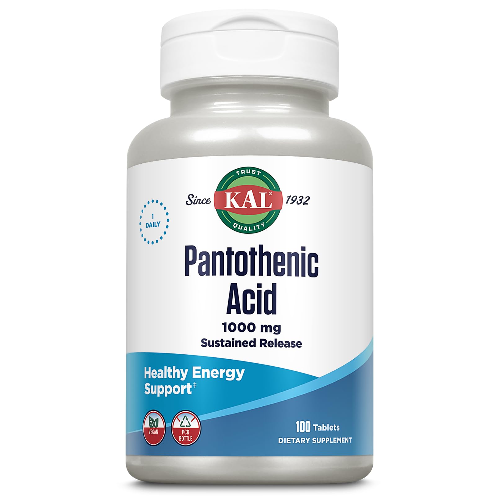 Frasco KAL Ácido Pantoténico B5 1000 mg 100 tabletas