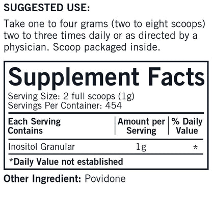 Frasco Kirkman inositol polvo puro soluble