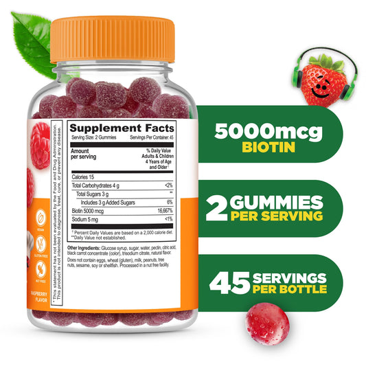 Frasco de Lifeable gominolas biotina 90 unidades para niños