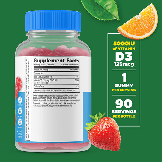 Frasco Lifeable vitamina d y multivitaminico mujeres gomitas masticables