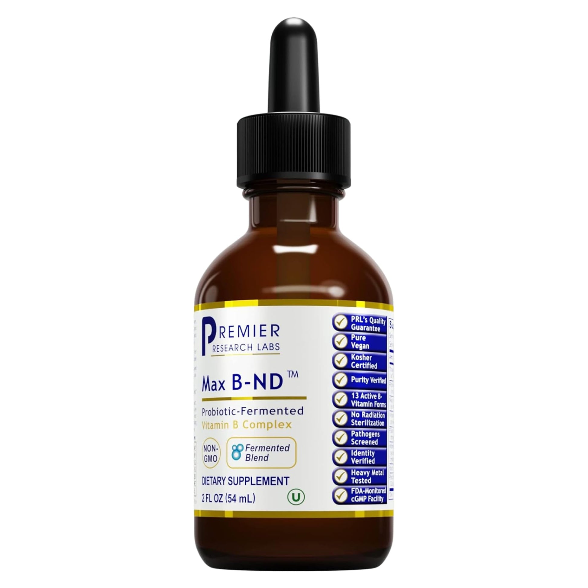 Frasco líquido vitamina b complejo Premier Research Labs Max B-ND