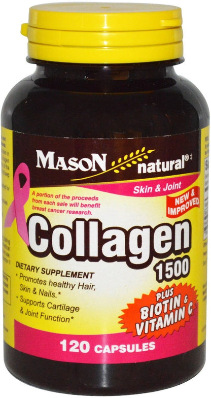 Frasco Mason Natural suplemento colágeno vitamina C 120 cápsulas