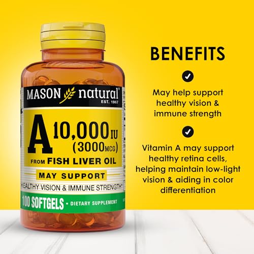 Frasco Mason Natural suplemento vitamina a aceite hígado pescado
