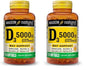 Frasco Mason Natural Vitamina D3 5000 UI 50 cápsulas blandas