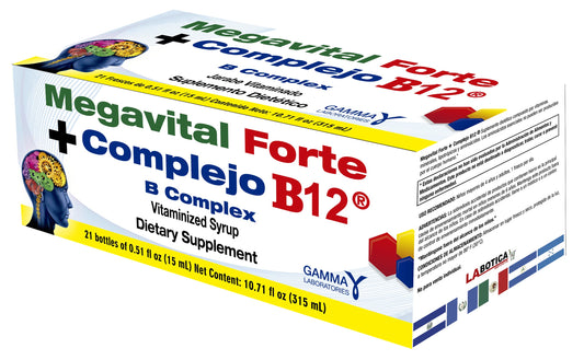 Frasco MEGAVITAL FORTE + COMPLEJO B12 vitaminas multivitamínicas
