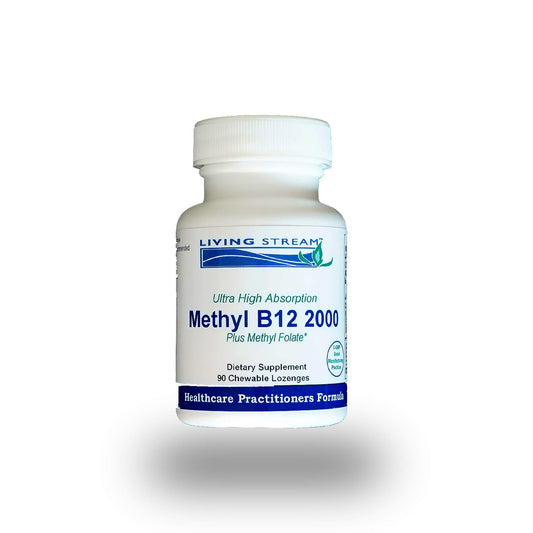 Frasco Metil B12 2000 y Metil Folato 120 tabletas Living Stream Health