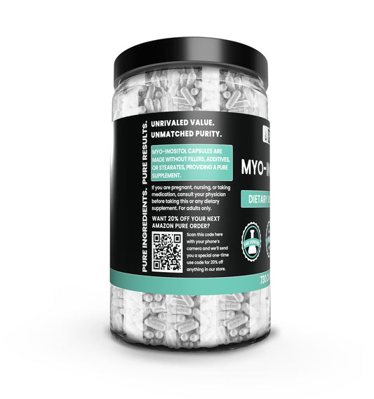 Frasco de Mio-Inositol Pure Original Ingredients 730 cápsulas